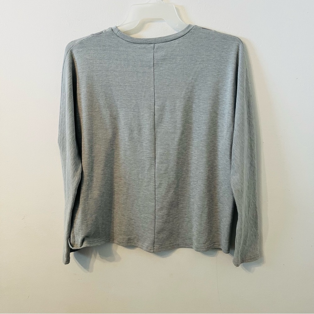 Adelyn Rae Gray Ribbed Pullover Sweater Size S - Picture 2 of 9
